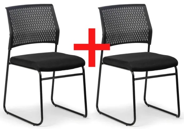Konferenčná stolička MYSTIC 1+1 ZADARMO, čierna