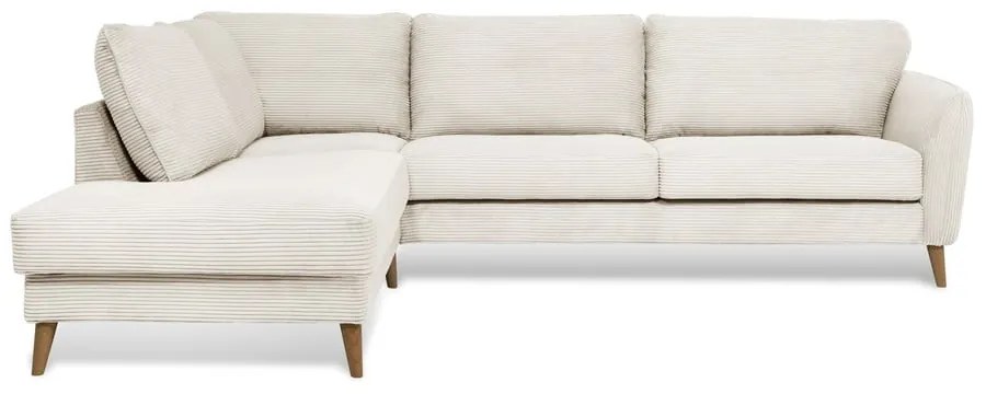 Biela menčestrová rohová pohovka (ľavý roh) Paris – Scandic