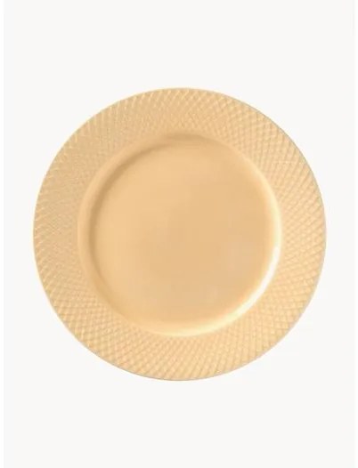 Ručne vyrobený porcelánový plytký tanier Rhombe, 4 ks