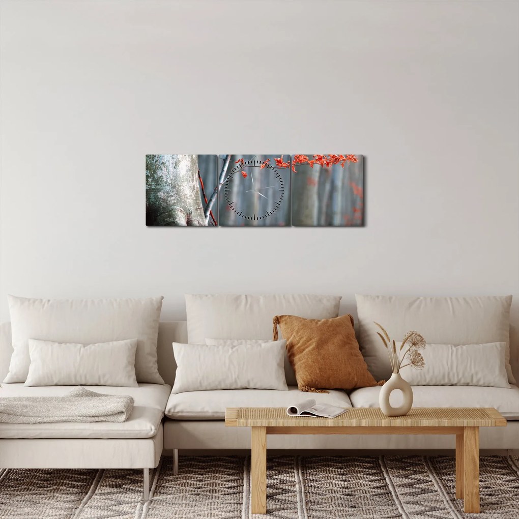 Obraz - Jeseň (s hodinami) (90x30 cm)