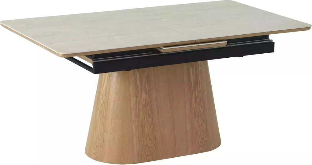 Jedálenský rozkladací stôl Monaco 160/200 cm keramika travertín/dub prírodný