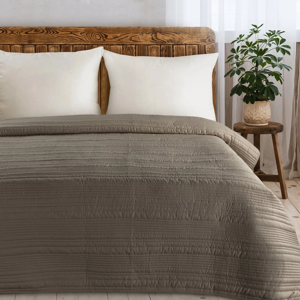 PREHOZ NA POSTEĽ TARA 220X240 CM TMAVOBÉŽOVÝ