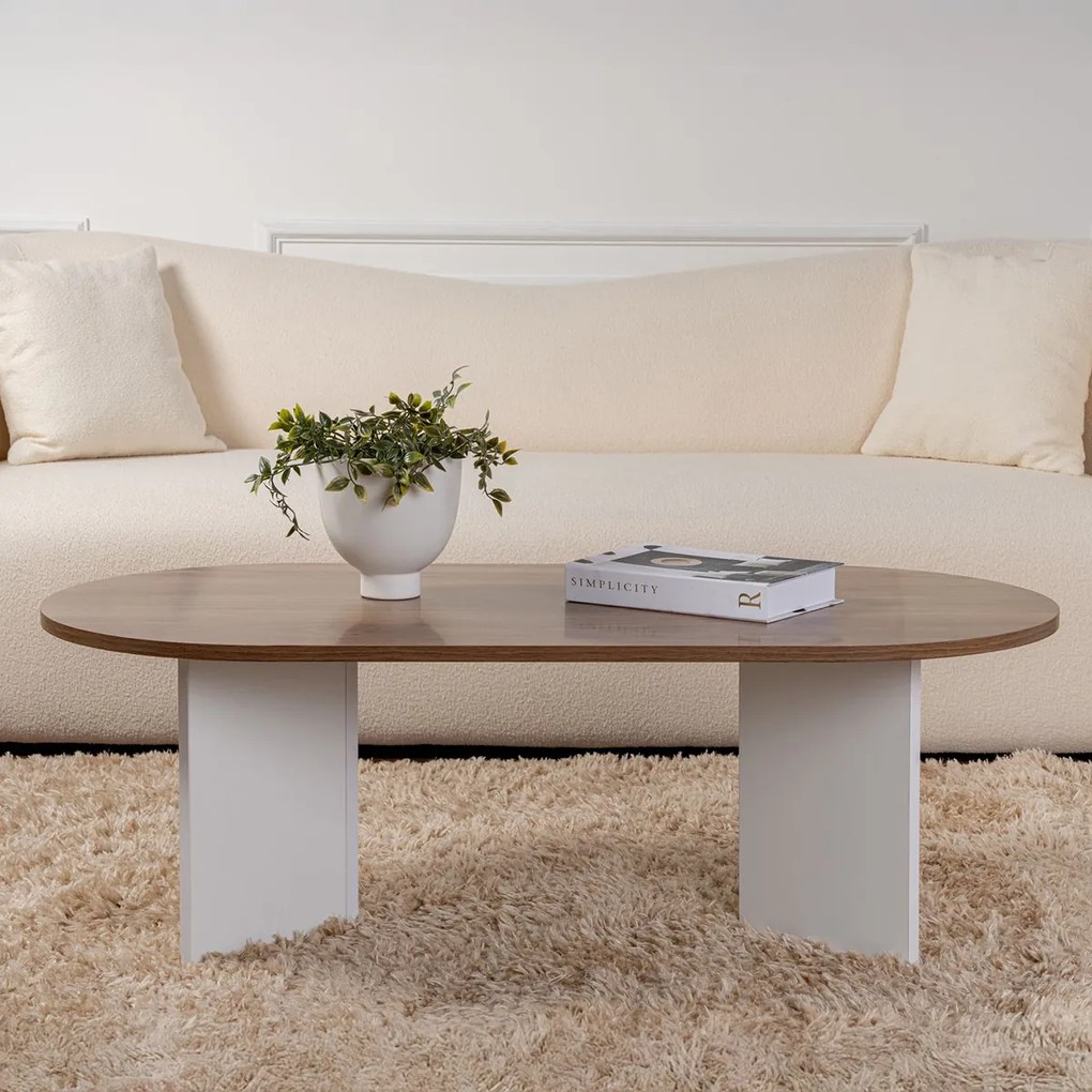Konferenčný stolík Sable Walnut White