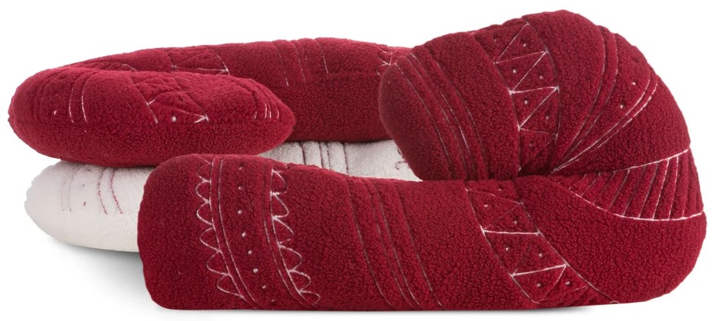 VIANOČNÝ DEKORAČNÝ VANKÚŠ LOLLIPOP 27X46 CM ČERVENÁ