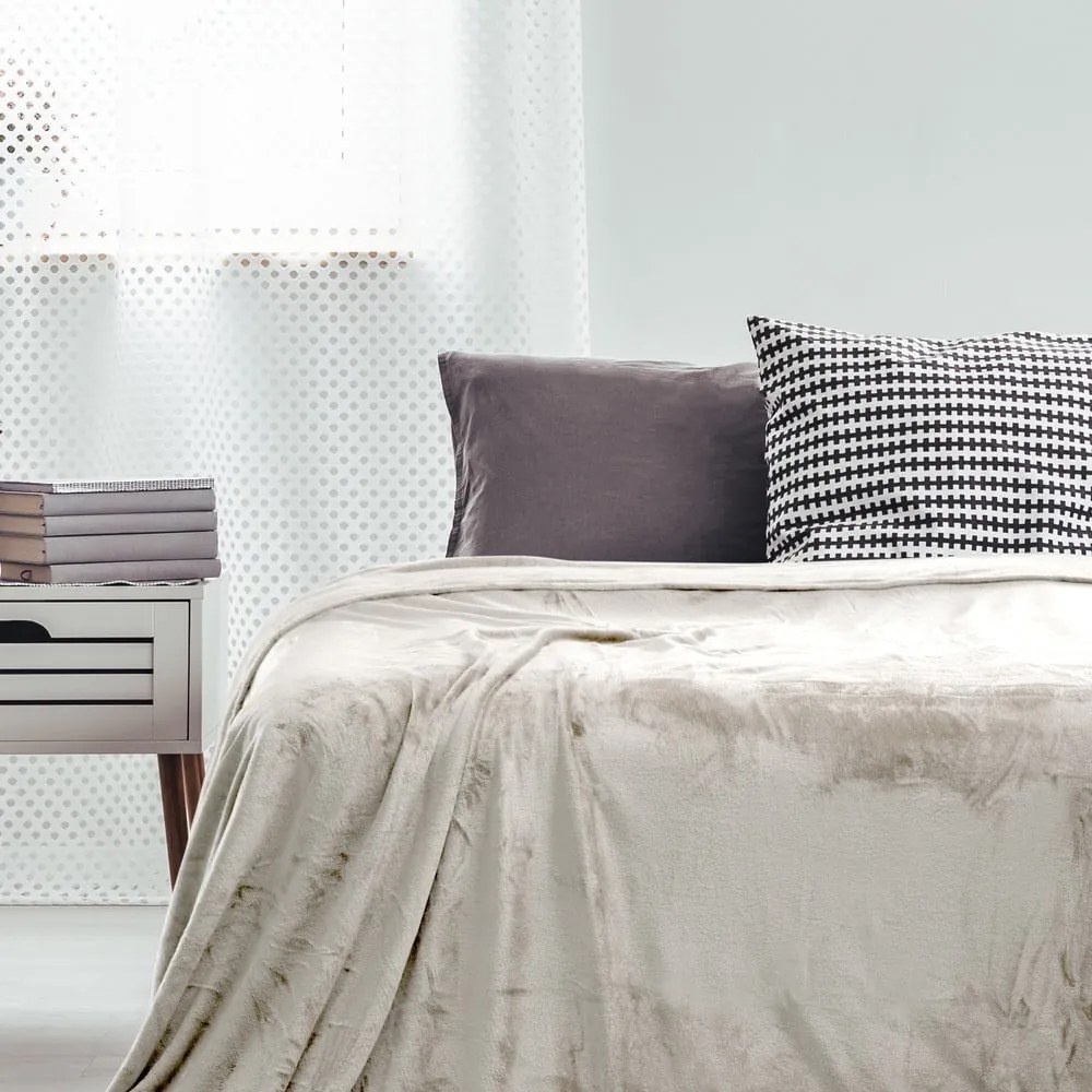 Béžový mikroplyšový pléd 220x240 cm Mic – Restilo