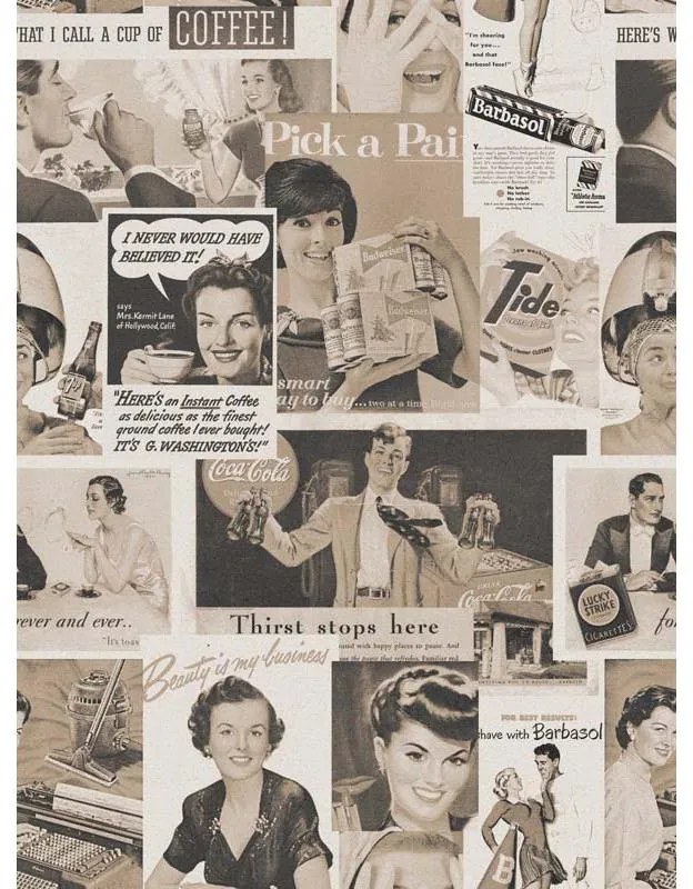 MINDTHEGAP Retro Ads Sepia - tapeta