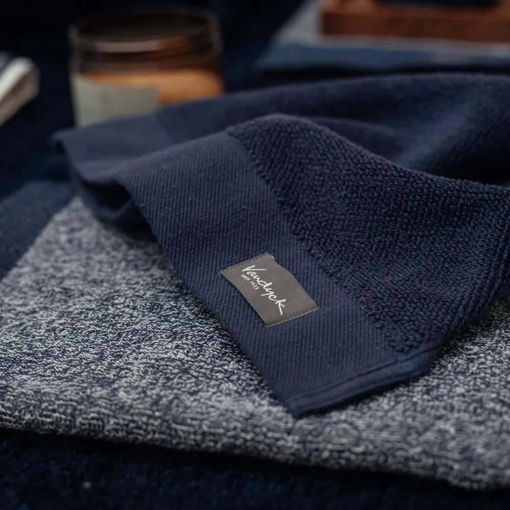 Vandyck uterák Home Mouline Blue ink - 70x140 cm