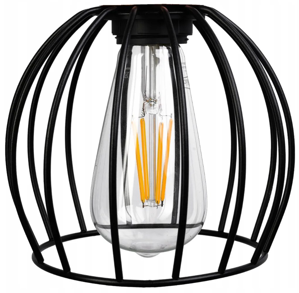 BERGE Závesné stropné svietidlo LED drevený trám 2xE27 Luster Wire ball