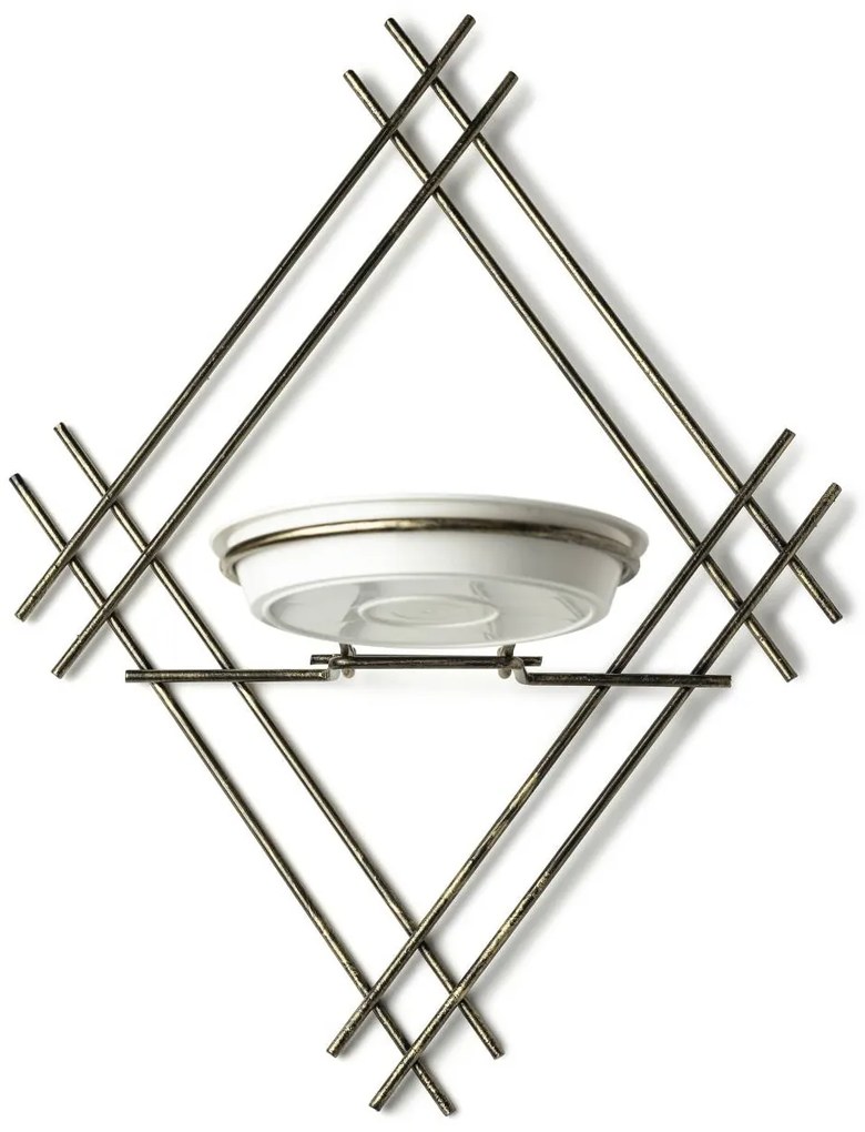 NÁSTENNÝ DRŽIAK NA KVETINÁČ EVELIN 41X31X26 CM ZLATÁ