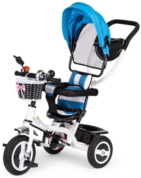 ECOTOYS Detská trojkolka s rotačným sedadlom Blue