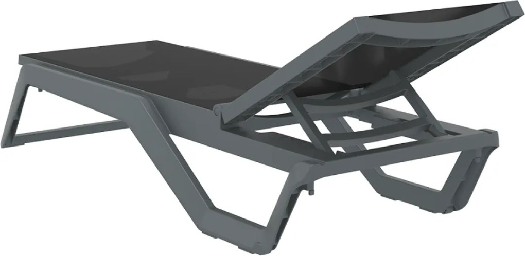 RIO PRO záhradné lehátko dark grey/black