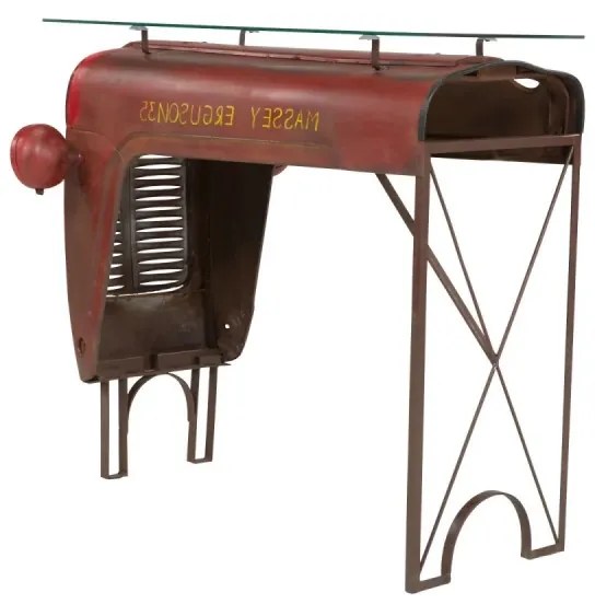 furniture-nabytek.cz - Lakovaný kovový barový stôl v červenej farbe – 122×88×110 cm