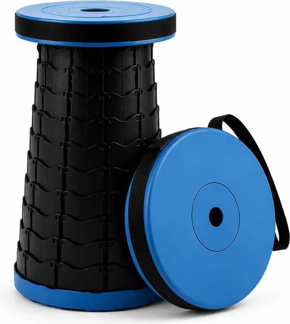 Kempingová stolička CAMPIO teleskopická 45 cm, modrá