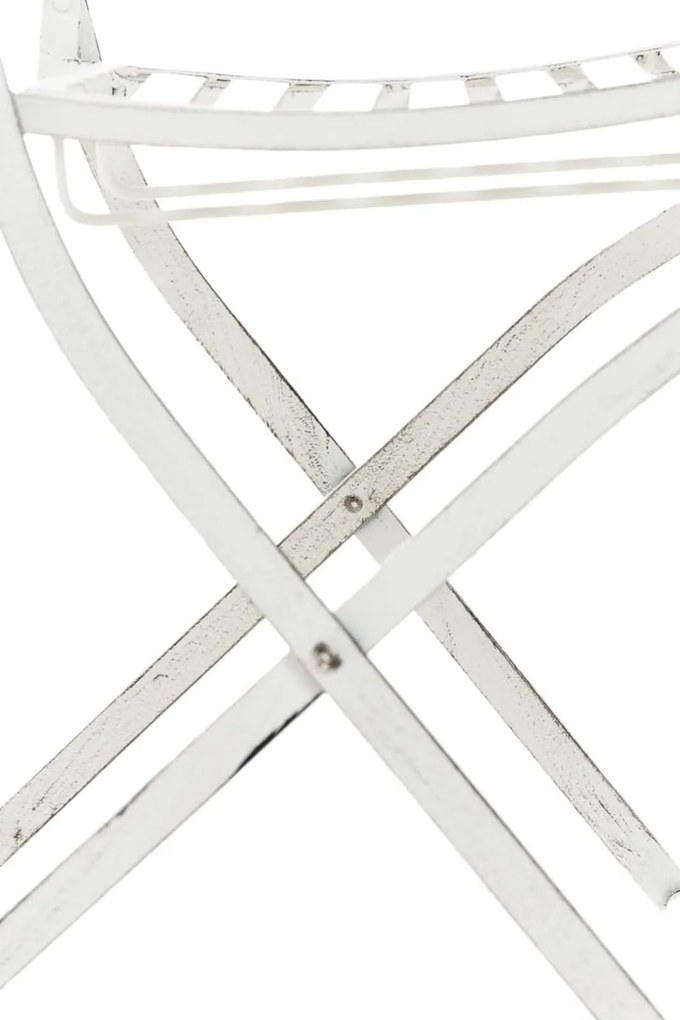 Kovová skladacia stolička Sibell (SET 2 ks) - Biela antik