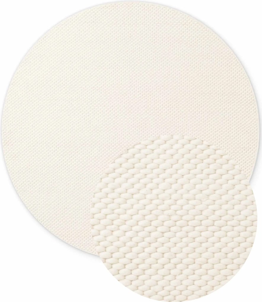 ELLE Decoration, Kusový koberec Lyon Beans 106314 Natural Cream kruh z kolekcie Elle, 160x160 (priemer) kruh, biela, obývacia izba