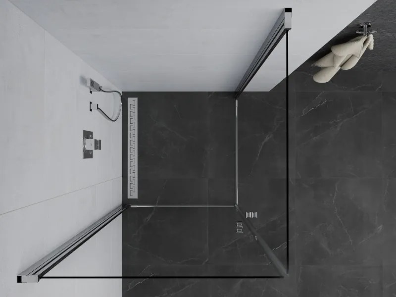 Mexen Pretoria DUO sprchovací kút 90x90cm, 6mm sklo, chrómový profil-číre sklo, 852-090-090-02-00