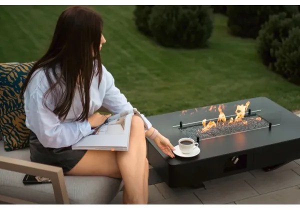 Planika Rio Table GAS - Vonkajší plynový krb 46x106 cm 10kW