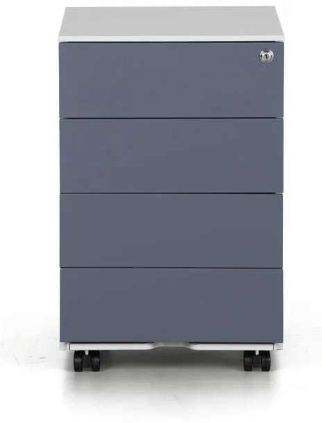 Kovový mobilný kontajner METAL, 4 zásuvky, grafit