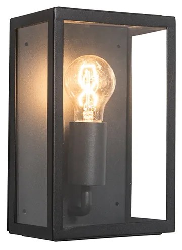 Priemyselná vonkajšia nástenná lampa čierna so sklom 25,5 cm IP44 - Rotterdam