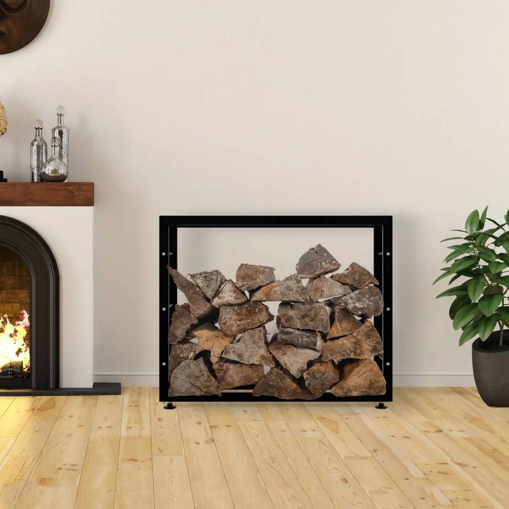 Stojan na drevo Keri V2 25x100x80, čierna