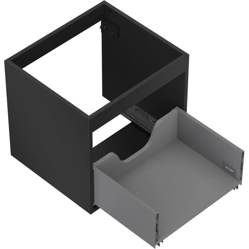 Mexen Box-A, závesná skrinka 50 cm, 1 zásuvka, čierna matná, 91AX0-0500-470-1-71