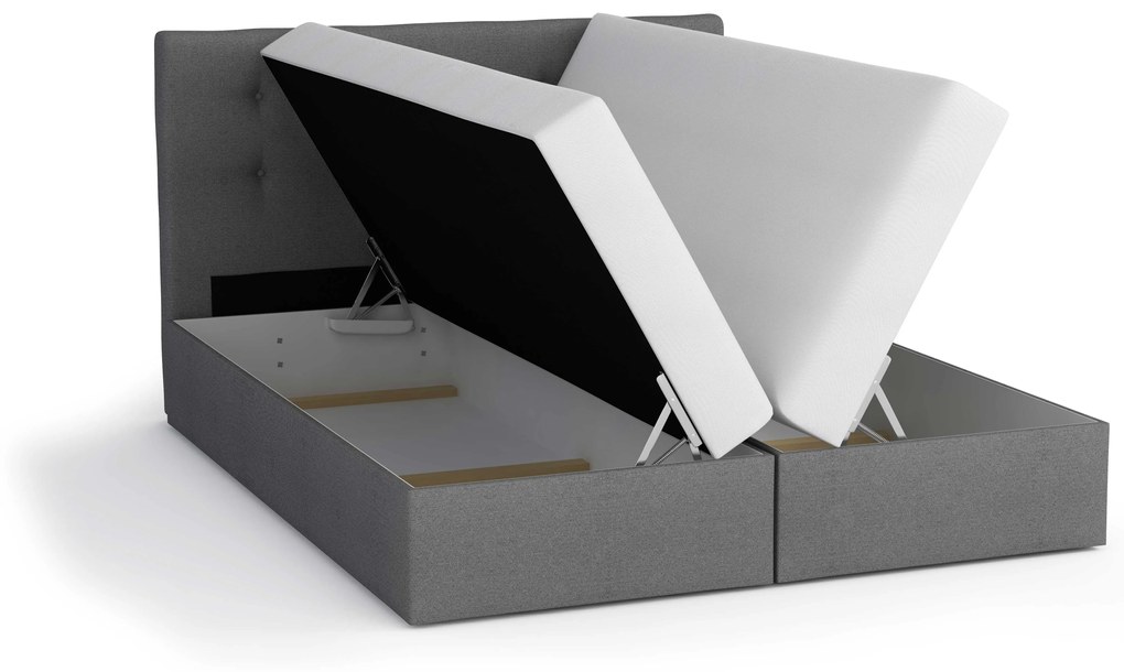 Manželská posteľ 180 cm Boxspring Marion Comfort (tmavosivá + svetlosivá) (s roštom a matracom). Akcia -21%. Vlastná spoľahlivá doprava až k Vám domov. 1056248
