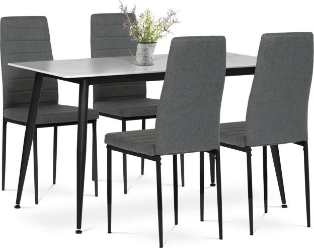 Jedálenský stôl 130x70 cm so štyrmi stoličkami ASE-1004 GREY2