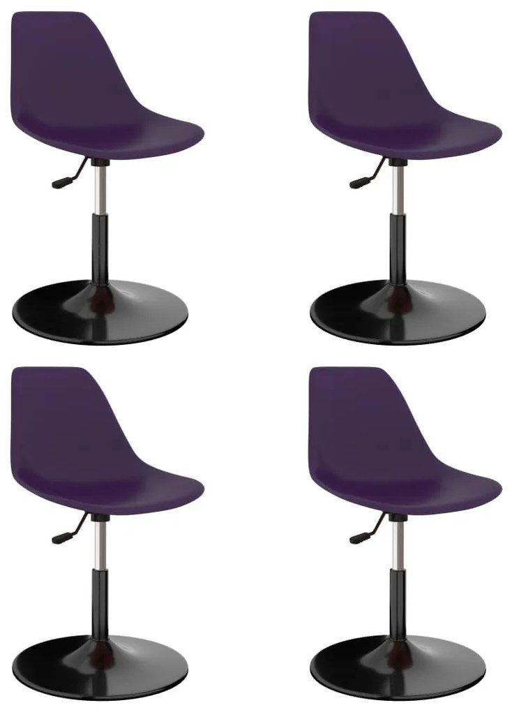Otočné jedálenské stoličky 4 ks, fialové, PP 324192