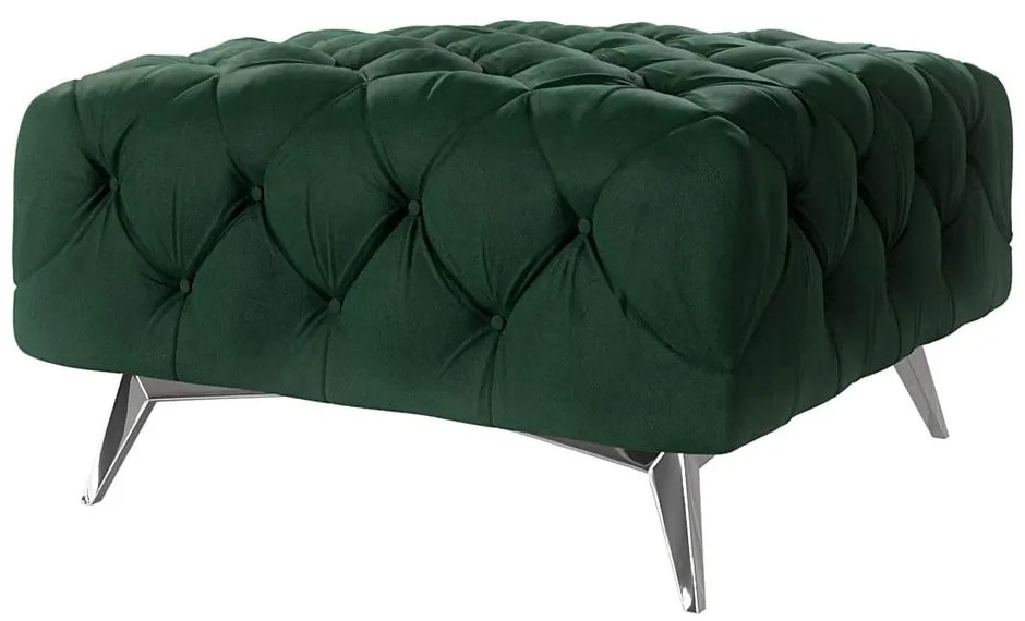 Tmavozelená zamatová podnožka Chelsea – Ropez