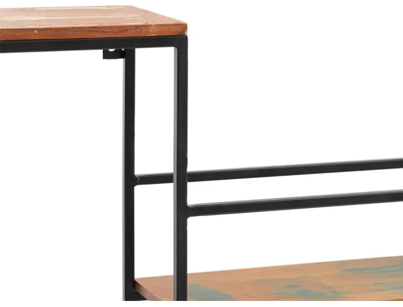 furniture-nabytek.cz - Masívna závesná polica Aro z kovu a dreva, lakovaná, hnedá – 100×20×41 cm