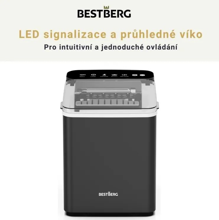 Výrobník ľadu BestBerg BBCM-11 / 150 W / 12 kg/24 hod. / čierna
