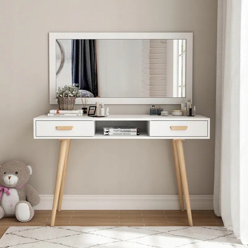 ModernHome Biely písací stôl - 2x zásuvka