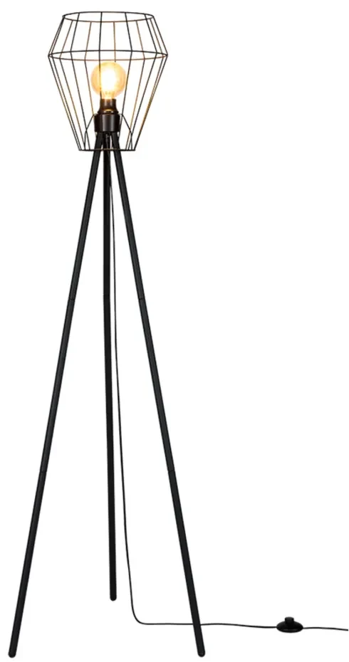 BRITOP Lighting Podlahová lampa ENDORFINA, 1xMax.40W, čierne kovové tienidlo