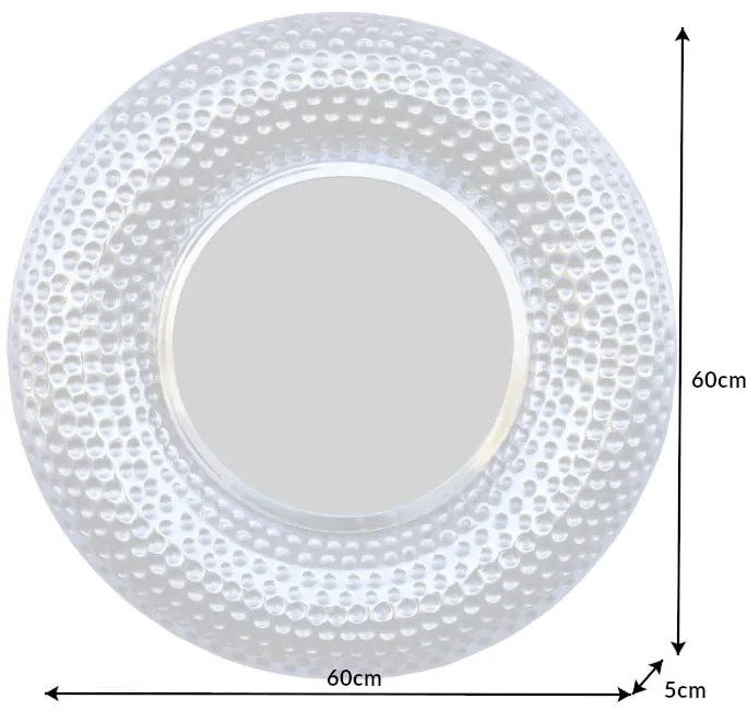 Zrkadlo Orient okrúhle 60cm strieborné