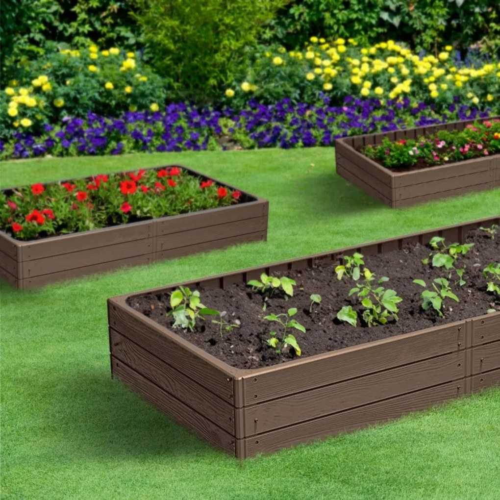 Vyvýšený záhon WOODY 149x75,6x25cm, hnedá Prosperplast