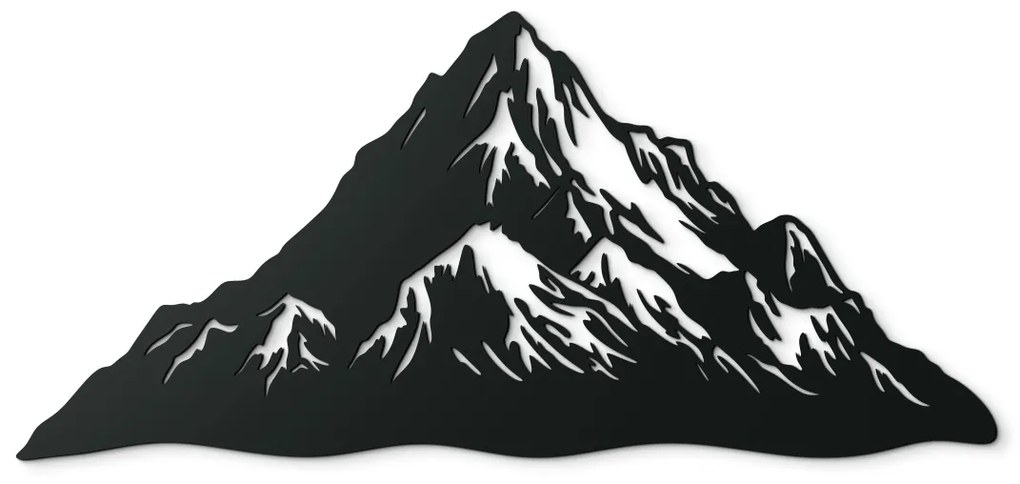 drevko Atypický obraz Hora Rozmer obrazu: 29,5 x 65 cm, Farba dekorácie: Čierna