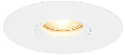Sada 6 moderných bielych vstavaných bodových svietidiel 12 cm - Buco