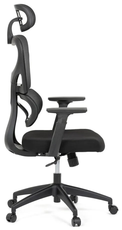 Kancelárska ergonomická stolička GRANT - sieť, látka, čierna