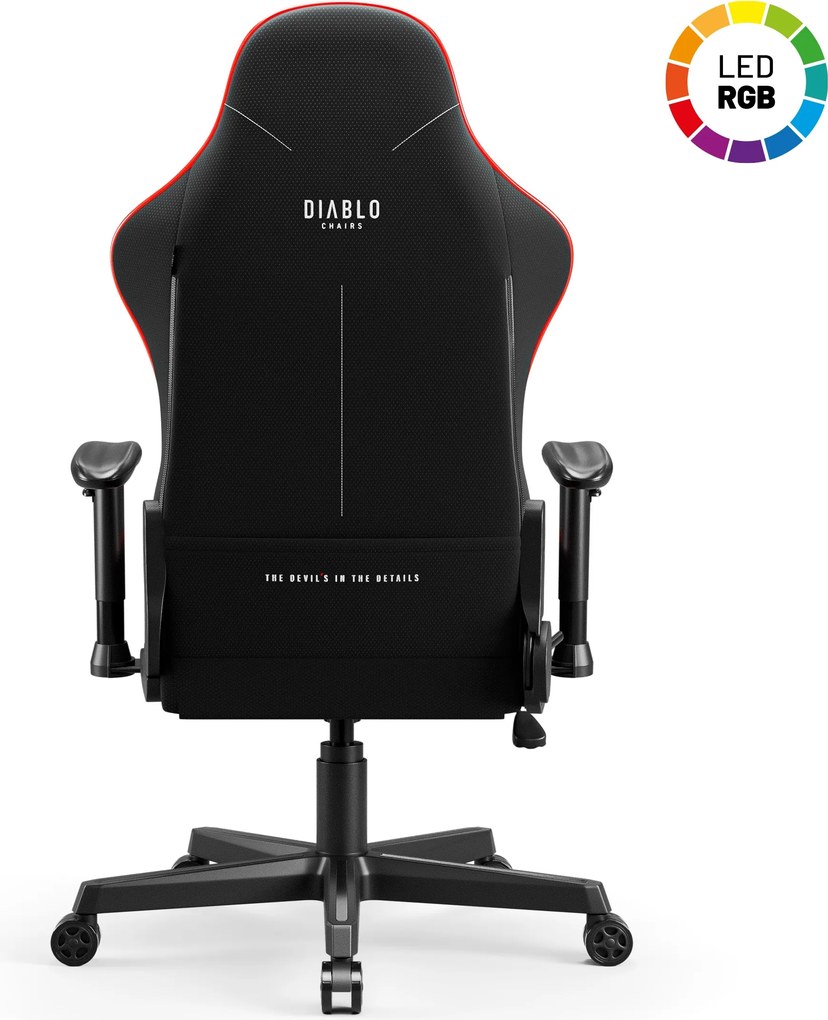 Čierne herné kreslo s LED RGB osvetlením: Diablo X-Starter