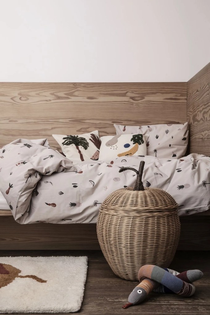 Ferm Living Prútený kôš s vekom Apple