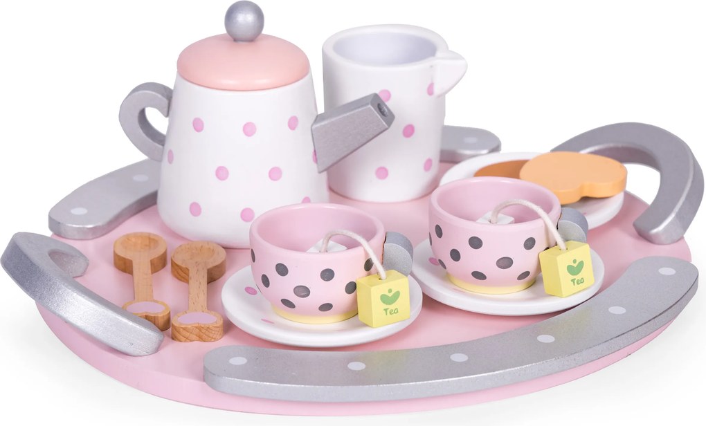 Drevený čajový set pre deti 3+ 15 dielov ECOTOYS – hračka, servis na čaj