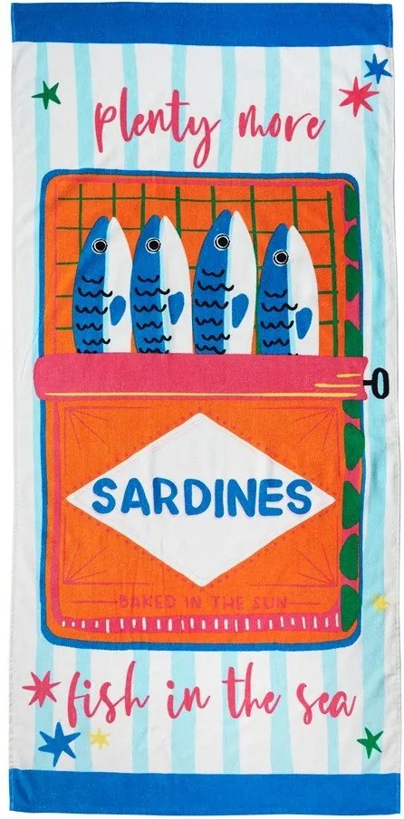 Bavlnená plážová osuška 76x160 cm Sardines – Catherine Lansfield