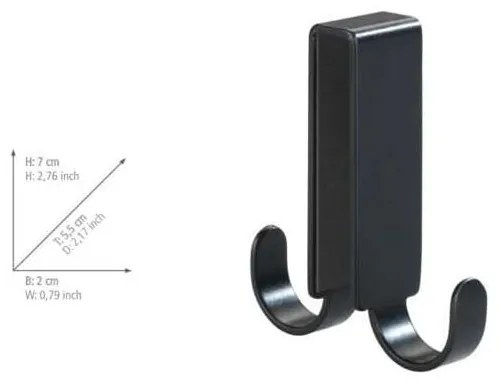 Čierna závesná samodržiaca kovová súprava doplnkov do kúpeľne Classic – Wenko