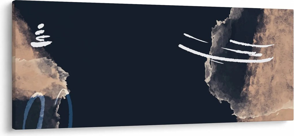 Obraz - Tmavomodrá abstrakcia (120x50 cm)