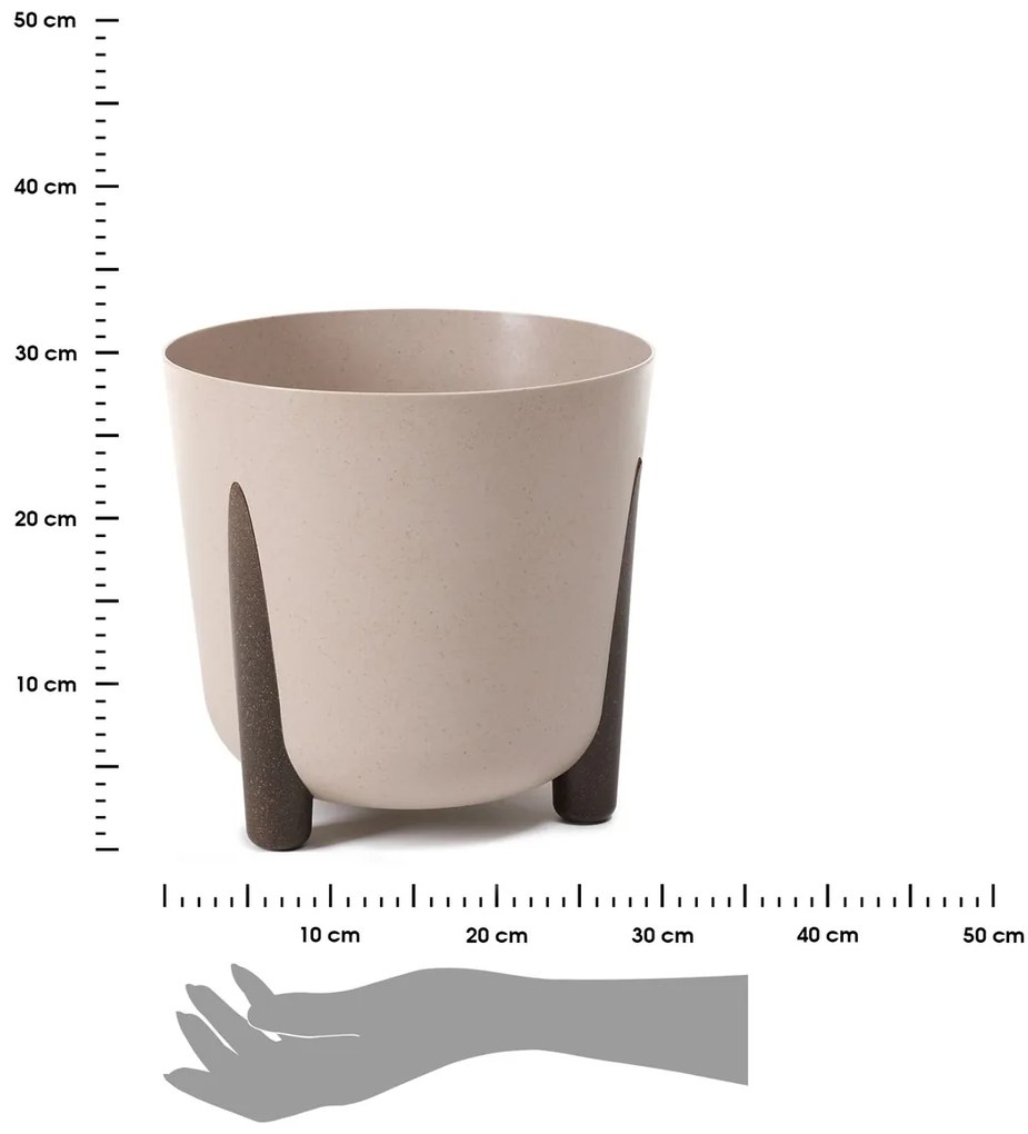 PLASTOVÝ KVETINÁČ MOSS ECO 28X30 CM BÉŽOVÁ