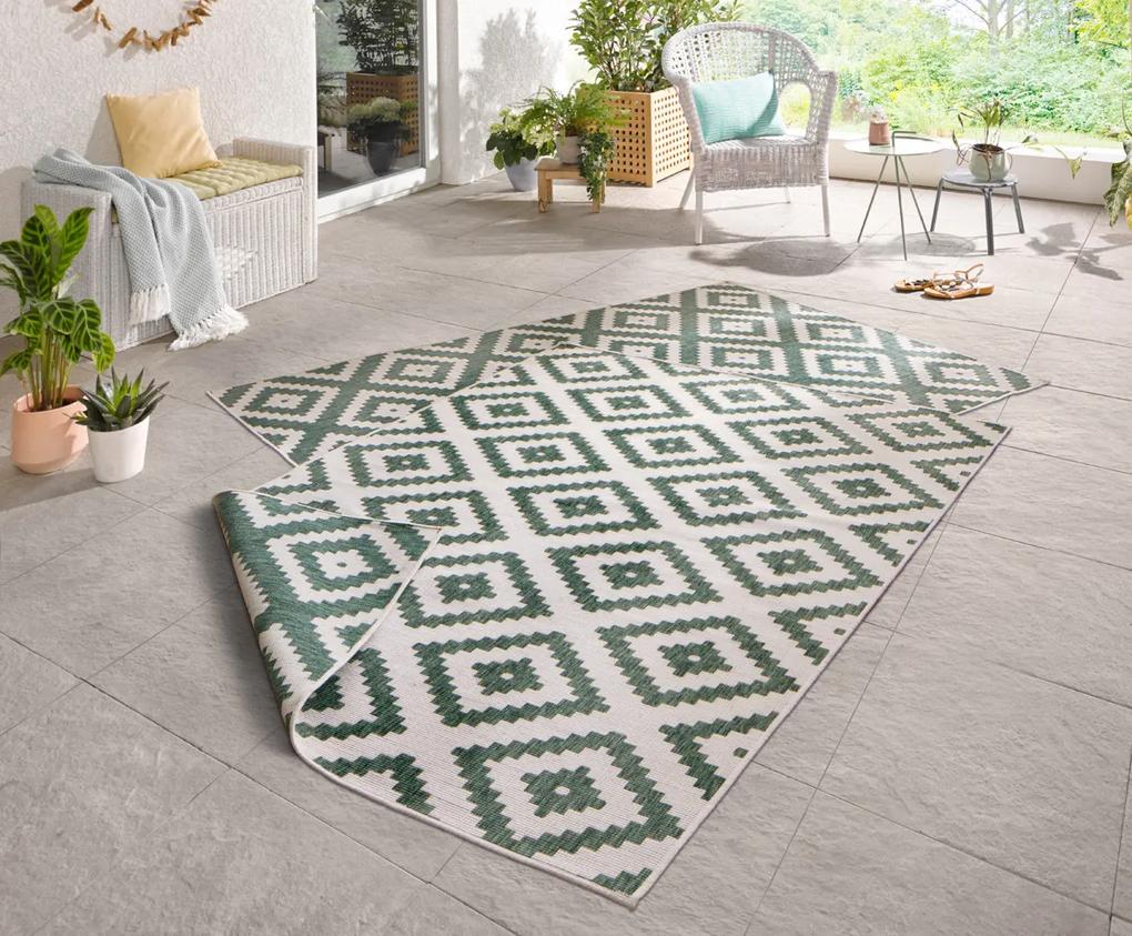 NORTHRUGS - Hanse Home koberce Kusový koberec Twin-Wendeteppiche 103131 grün creme – na von aj na doma - 160x230 cm