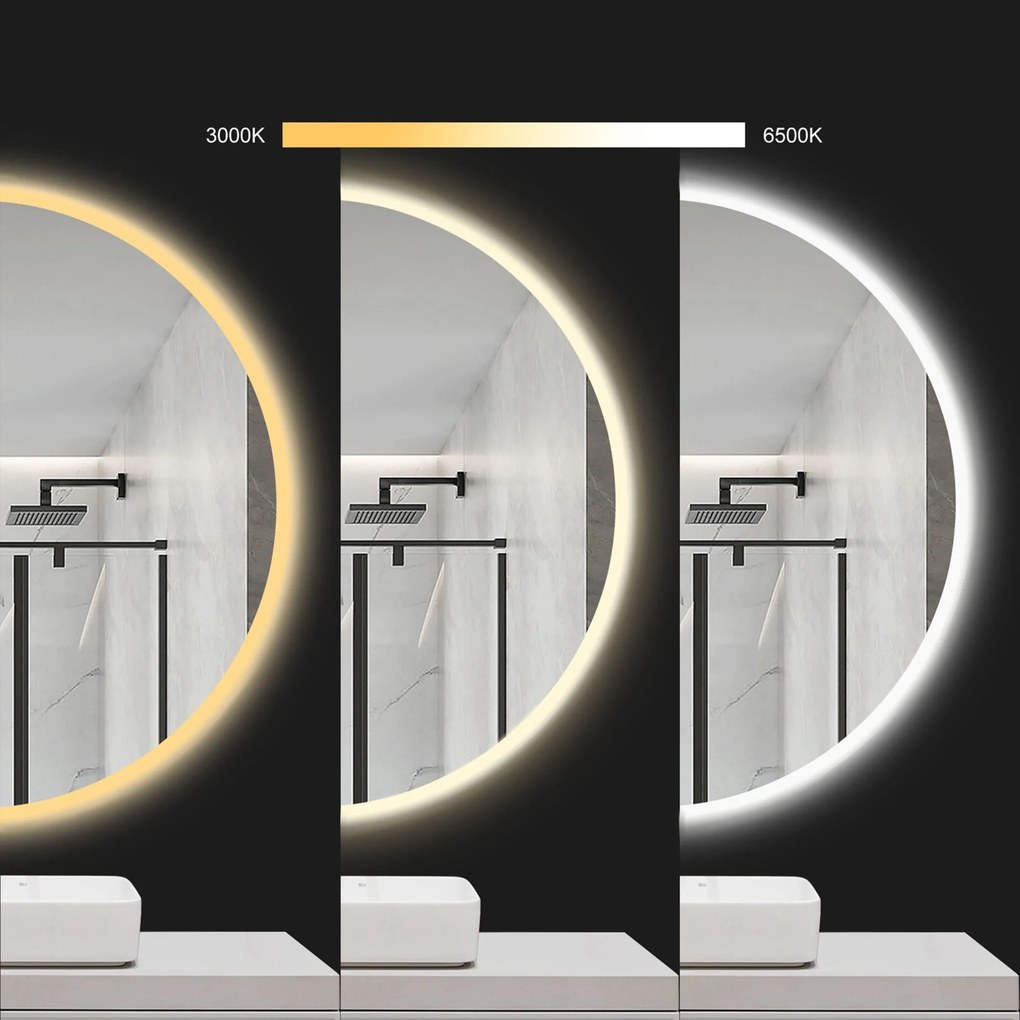Okrúhle dotykové zrkadlo s LED osvetlením HZJ070 70 cm