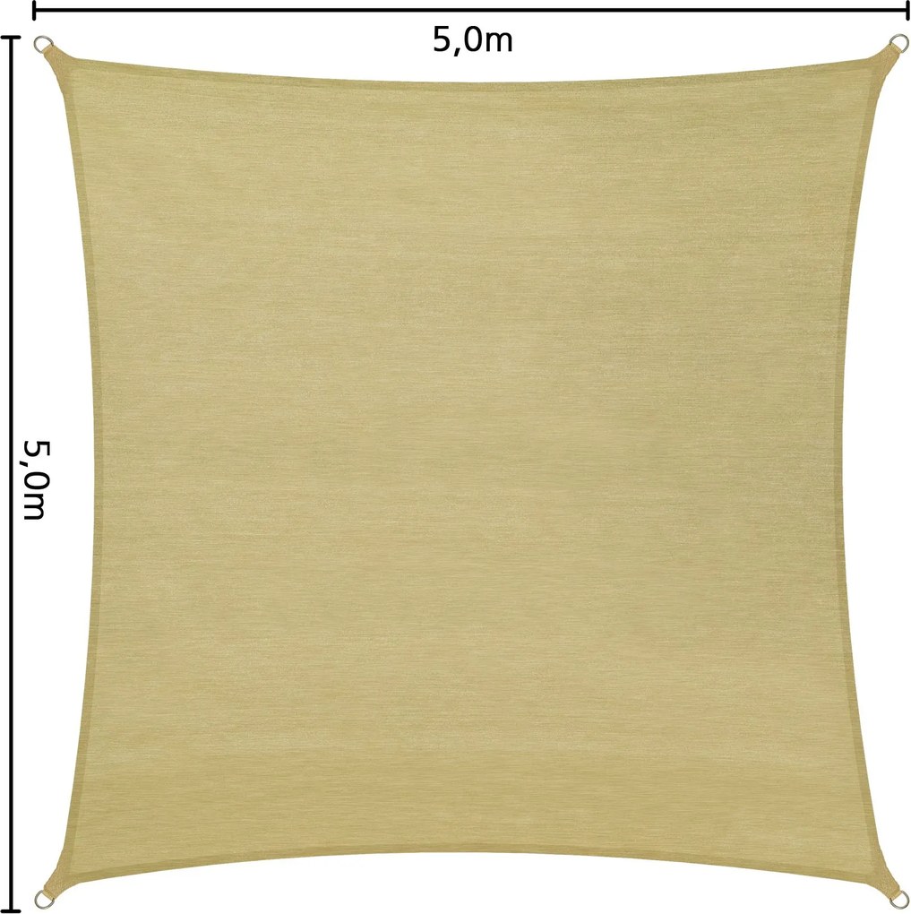 tectake 401810 stínící plachta proti slunci čtverec - 360 x 360 cm
