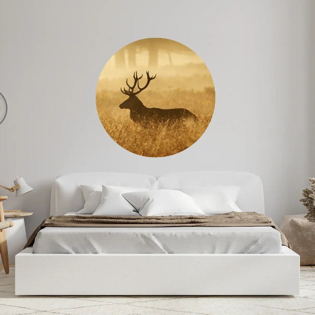PIPPER. Kruhová samolepka na stenu "Jeleň 3" Veľkosť: 60 cm