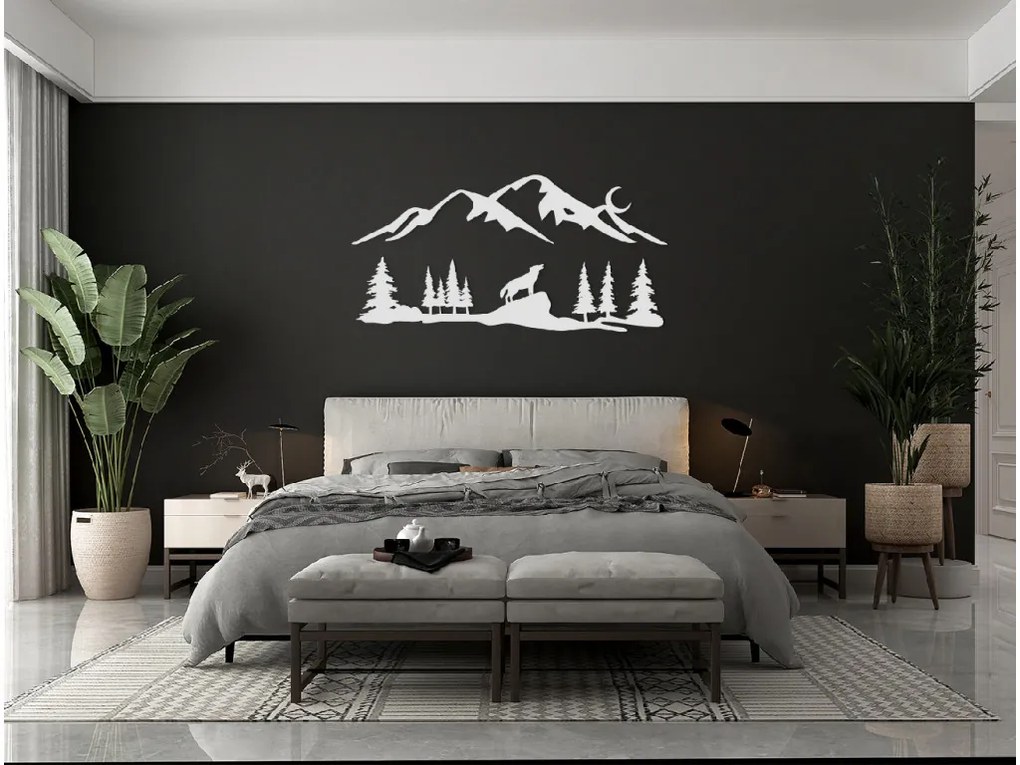 drevko 3D nálepka Vlk - Volanie divočiny Rozmer obrazu: 22 x 44,5 cm, Farba dekorácie: Čierna